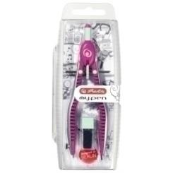 Compas Herlitz My.Pen Con Bigotera Menta/Purpura