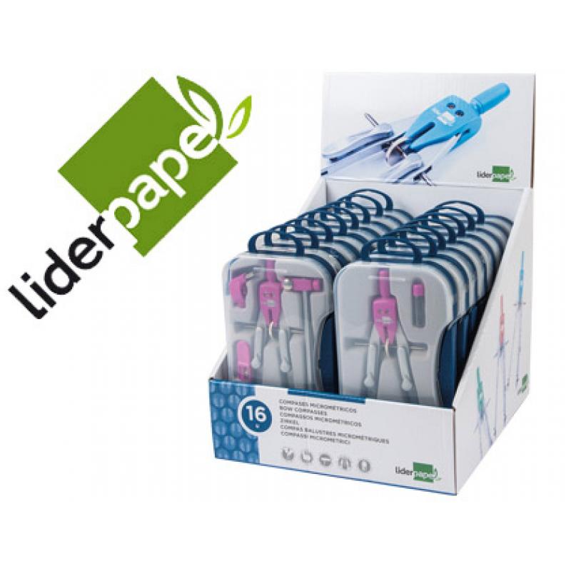 compas-liderpapel-con-adapatador-alargadera-y-mango-extra-soft-expositor-de-16-estuches-2-modelos