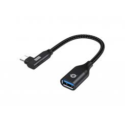 Conceptronic ABBY19B cambiador de género para cable USB-C USB-A Negro