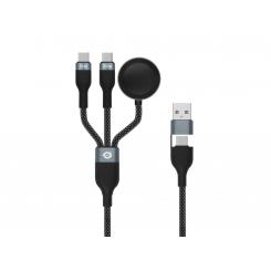 Conceptronic ETTA08B15 cable USB USB 2.0 1,5 m USB A 2 x USB C Negro