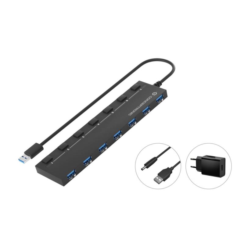 conceptronic-hubbies19bp-hub-de-interfaz-usb-32-gen-1-31-gen-1-type-a-5000-mbit-s-negro