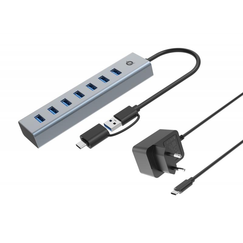 conceptronic-hubbies21gp-hub-de-interfaz-usb-32-gen-1-31-gen-1-type-a-5000-mbit-s-gris
