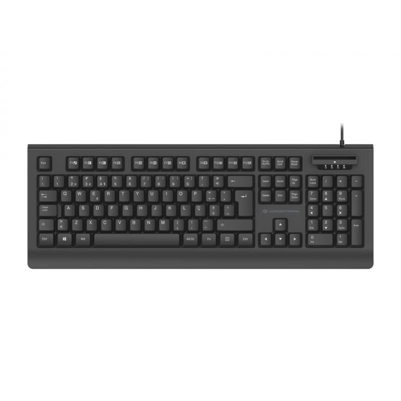 conceptronic-kayne01es-teclado-usb-qwerty-espanol-negro