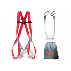 conjunto Anticaidas FARU Arnes P01 + Cuerda C170 + 2 Mosquetones Virola + Bolsa Porta Arnes
