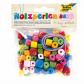 Conjunto creativo Folia con 84 piezas cuentas cuadradas de madera de colores