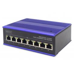 Digitus Conmutador PoE de red Fast Ethernet de 8 puertos, industrial, no gestionado