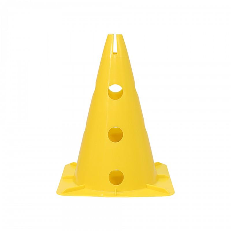 CONO CON SOPORTE PARA PICA Y ARO BASE CUADRADA Amarillo 32 cm