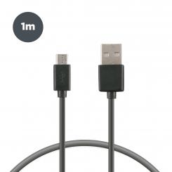 Contact Cable de carga y datos USB-A a Micro-USB 20 W, Carga rápida, 1 m, Negro