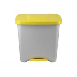 Contenedor Pedal Bco 50L Amarillo