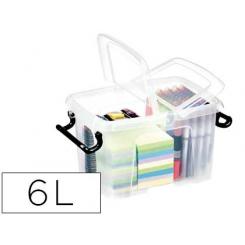 contenedor Plastico CEP 6 Litros 305X224X182 mm Transparente con Tapa Y Cierre Hermetico