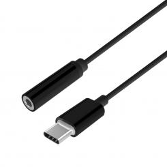 Conversor USB-C a audio estilo Apple, USB-C/M-Jack 3.5/H, Negro, 15 cm