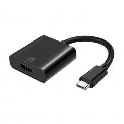 Conversor USB-C a HDMI 4k@60Hz, USB-C/M-HDMI/H, Negro, 15cm