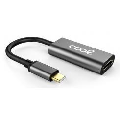 COOL 8434847050652 adaptador de cable de vídeo HDMI tipo A (Estándar) USB Tipo C Negro, Plata