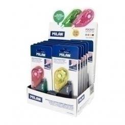 Corrector Cinta Milan Pocket 4.2 Mm X 5 M Expositor De 12