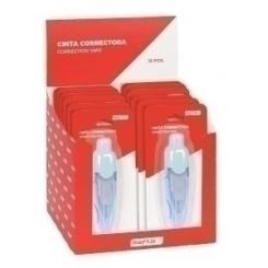 Corrector Cinta Safta Retractil Expositor De 12