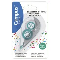 Corrector en cinta CAMPUS UNIVERSITY 5 mm x 12 metros, blíster con 1 ud.