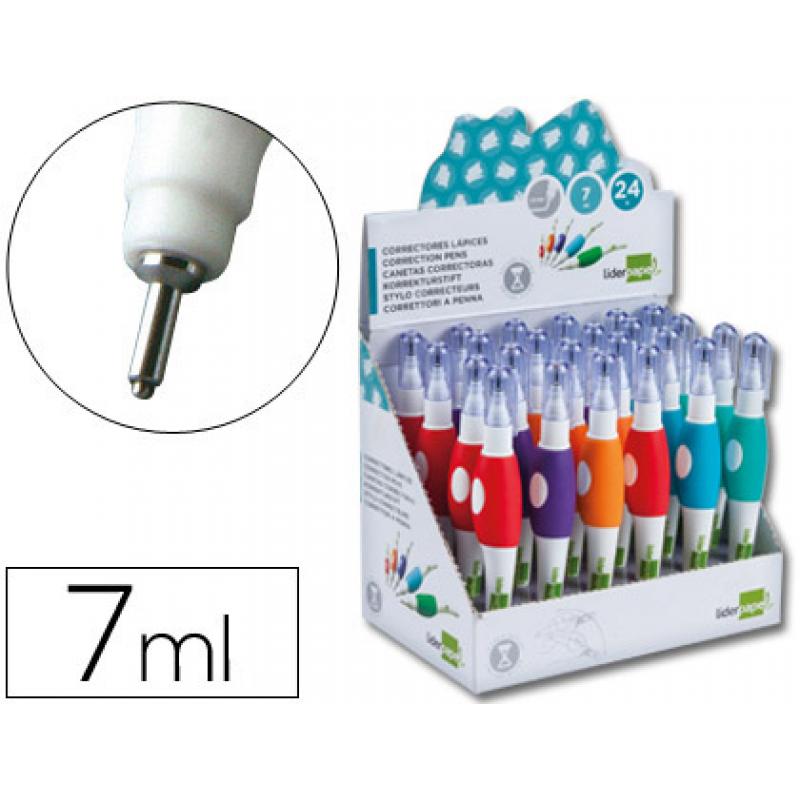 corrector-liderpapel-lapiz-roller-punta-metalica-de-16-mm-capacidad-7-ml-expositor-de-24-unidades