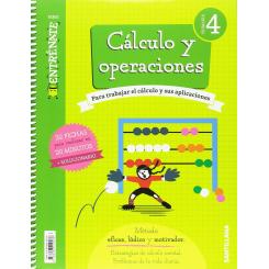 Cuaderno Cálculo 4ºprimaria. Entrènate, Ed. SANTILLANA