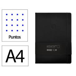 Cuaderno con gomilla ANTARTIK notes tapa dura A4 hojas puntos negro 100 hojas 80 gr fsc