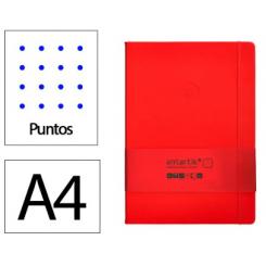 Cuaderno con gomilla ANTARTIK notes tapa dura A4 hojas puntos rojo 100 hojas 80 gr fsc