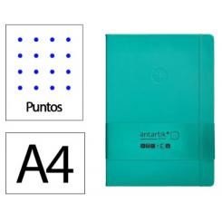 Cuaderno con gomilla ANTARTIK notes tapa dura A4 hojas puntos turquesa 100 hojas 80 gr fsc