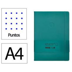 Cuaderno con gomilla ANTARTIK notes tapa dura A4 hojas puntos verde aguamarina 100 hojas 80 gr fsc