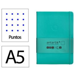 Cuaderno con gomilla ANTARTIK notes tapa dura A5 hojas puntos turquesa 100 hojas 80 gr fsc