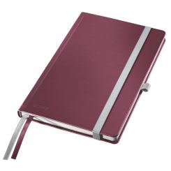 Cuaderno con tapas duras LEITZ Style, 80 hojas cuadriculado 5, DIN A5, rojo granate