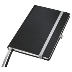 Cuaderno con tapas duras LEITZ Style, 80 hojas rayado horizontal, DIN A5, negro satinado