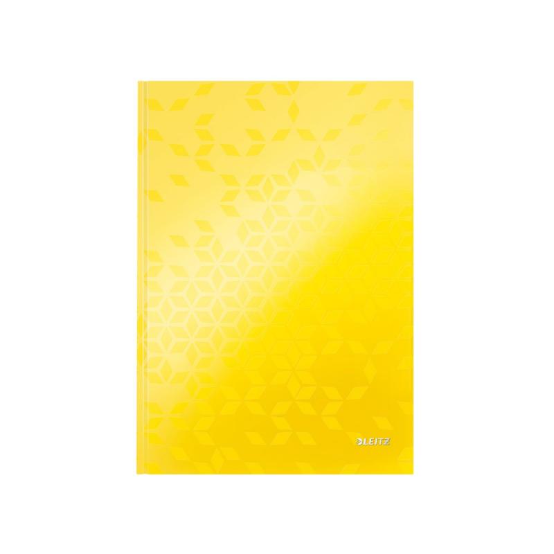 Cuaderno con tapas duras LEITZ WOW, 80 hojas cuadriculado 5, DIN A4, amarillo