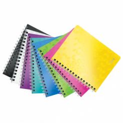 Cuaderno con tapas duras LEITZ WOW, 80 hojas cuadriculado 5, DIN A4, turquesa