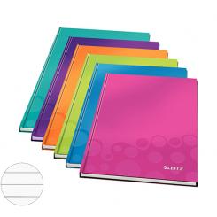 Cuaderno con tapas duras LEITZ WOW, 80 hojas rayado horizontal,DIN A5, fucsia