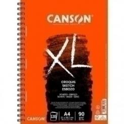 Cuaderno De Dibujo Canson Xl Croquis Con Espiral Grano Fino A4 120G 98H