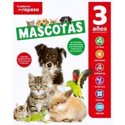 Cuaderno de repaso temático luminiscente 3 años MASCOTAS, Ed. Saldaña