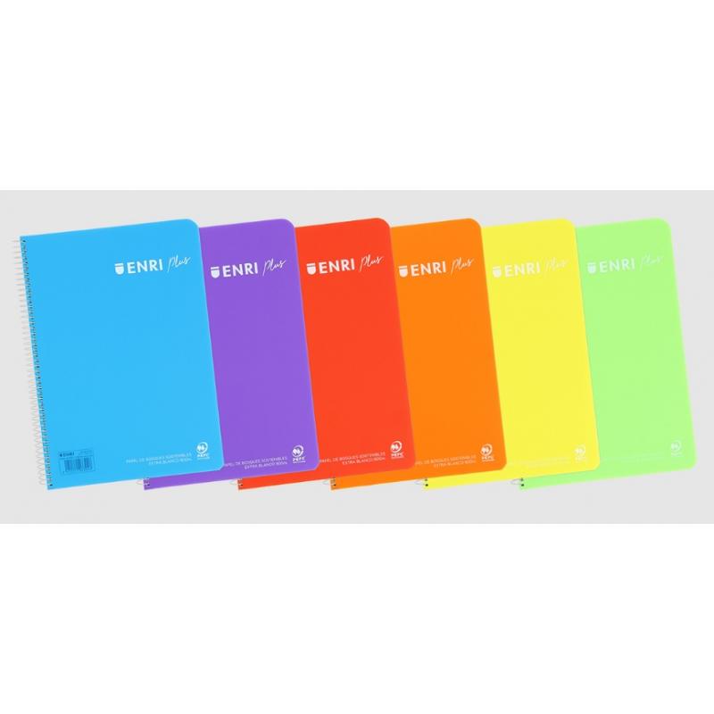 Cuaderno Espiral ENRI + TP 4º 80H Pauta 2,5 C/M - Surtido