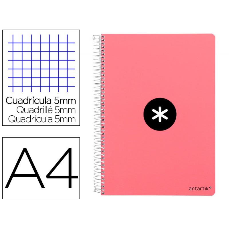 cuaderno-espiral-liderpapel-a4-micro-antartik-tapa-dura-80-h-100-gr-cuadro-5mm-sin-bandas-4-taladros-color-coral