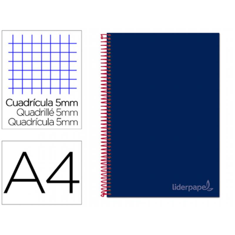 cuaderno-espiral-liderpapel-a4-micro-jolly-tapa-forrada-140h-75-gr-cuadro-5mm-5-bandas-4-taladros-color-azul
