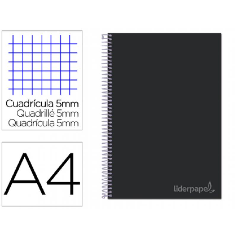 cuaderno-espiral-liderpapel-a4-micro-jolly-tapa-forrada-140h-75-gr-cuadro-5mm-5-bandas-4-taladros-color-negro