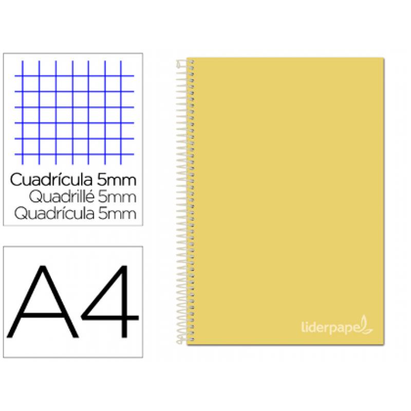 cuaderno-espiral-liderpapel-a4-micro-jolly-tapa-forrada-140h-75-gr-cuadro-5mm-5-bandas4-taladros-color-amarillo