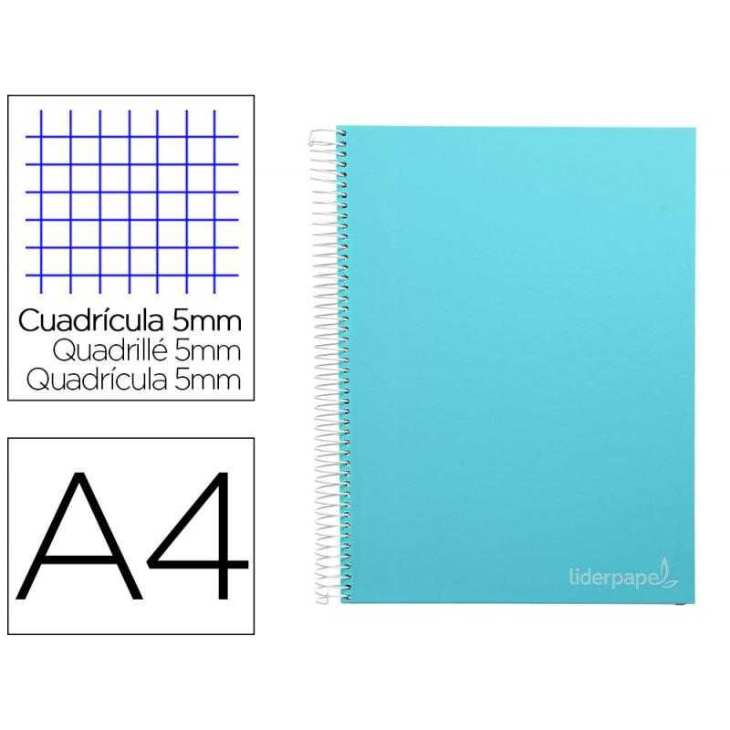cuaderno-espiral-liderpapel-a4-micro-jolly-tapa-forrada-140h-75-gr-cuadro-5mm-5-bandas4-taladros-color-celeste