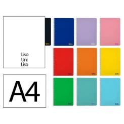 Cuaderno Espiral LIDERPAPEL A4 SMART tapa blanda 80H 75gr Liso s/margen colores Surtidos