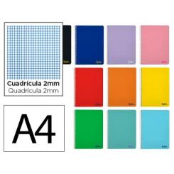 Cuaderno Espiral LIDERPAPEL A4 SMART tapa blanda 80H 75gr Milimetrado 2mm colores Surtidos