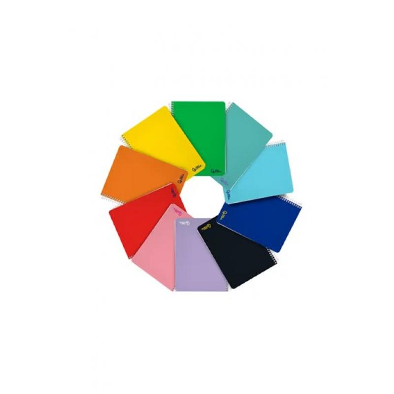 Cuaderno espiral liderpapel a4 smart tapa blanda 80h 75gr pauta 3,5mm con margen colores surtidos