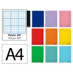 Cuaderno Espiral LIDERPAPEL A4 SMART tapa blanda 80H 75gr Rayado Nº46 colores Surtidos