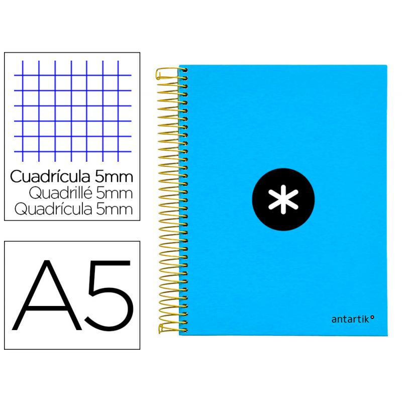 cuaderno-espiral-liderpapel-a5-micro-antartik-tapa-forrada-120h-100-gr-cuadro5mm-5-bandas-6-taladros-color-azul