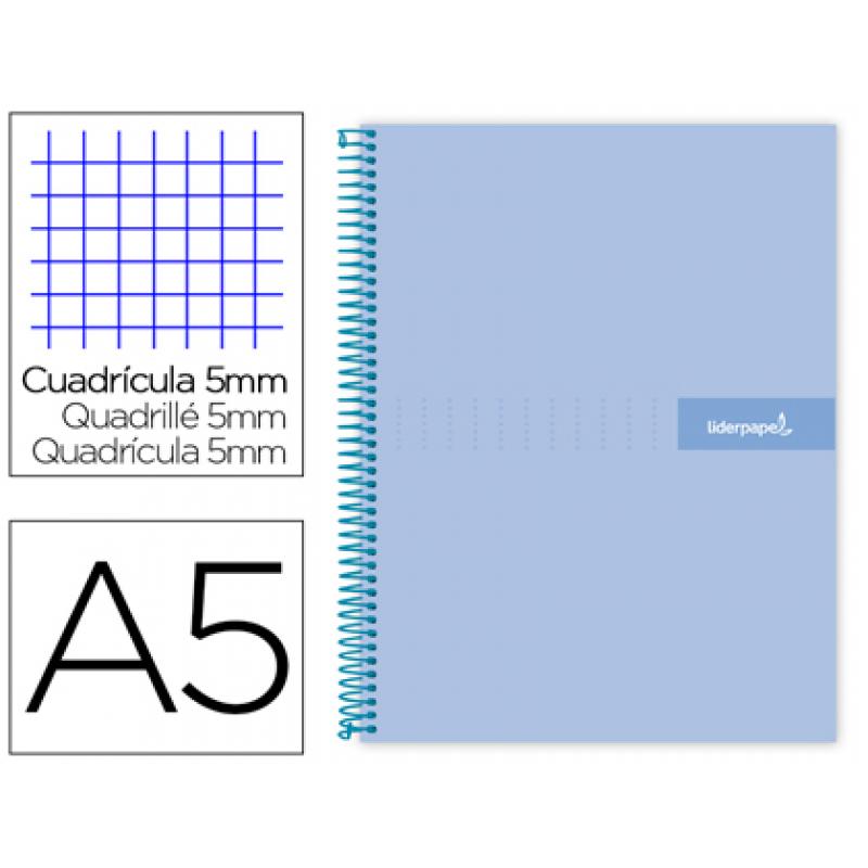 cuaderno-espiral-liderpapel-a5-micro-crafty-tapa-forrada-120h-90-gr-cuadro-5mm-5-bandas6-taladros-color-celeste