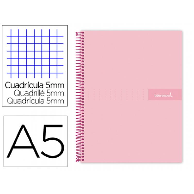 cuaderno-espiral-liderpapel-a5-micro-crafty-tapa-forrada-120h-90-gr-cuadro-5mm-5-bandas6-taladros-color-rosa