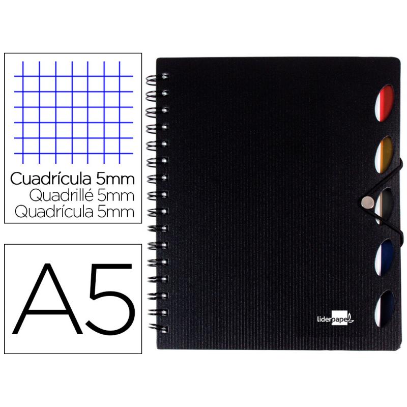 cuaderno-espiral-liderpapel-a5-micro-executive-tapa-plastico-100h-80-gr-cuadro-5mm-5-separadores-con-gomilla-negro