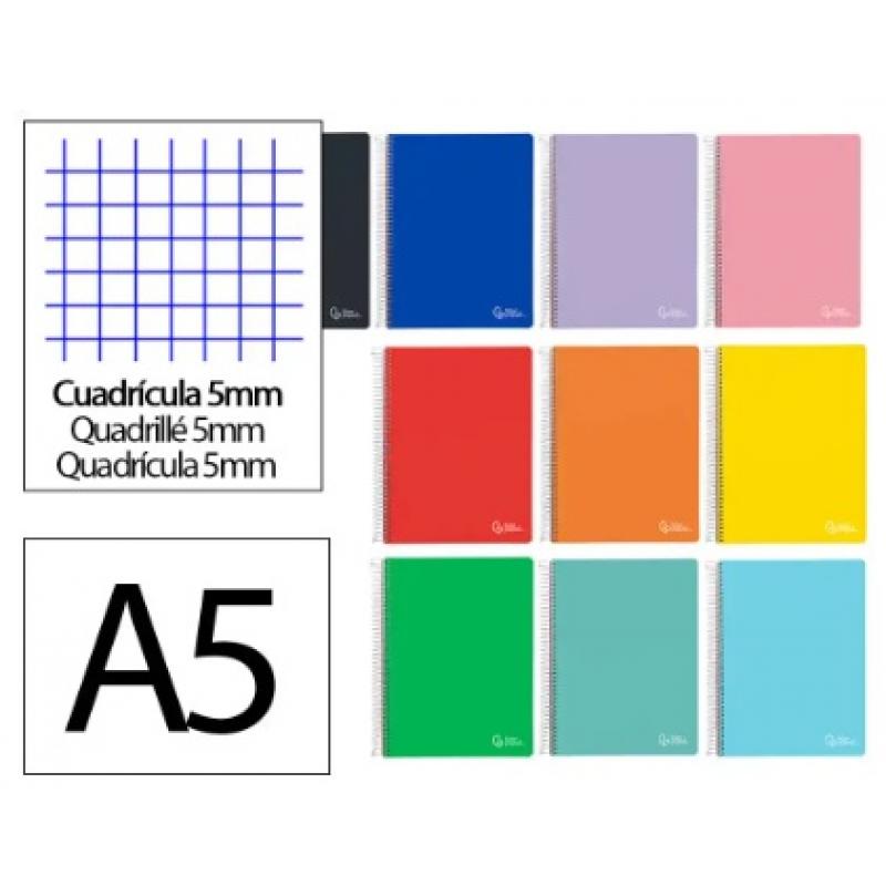 cuaderno-espiral-liderpapel-a5-micro-witty-tapa-dura-120h-90gr-cuadriculada-5mm-5-bandas-6-taladros-colores-surtidos