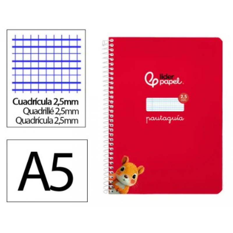 cuaderno-espiral-liderpapel-a5-pautaguia-tapa-blanda-40h-75-gr-cuadriculada-pautado-25mm-color-rojo